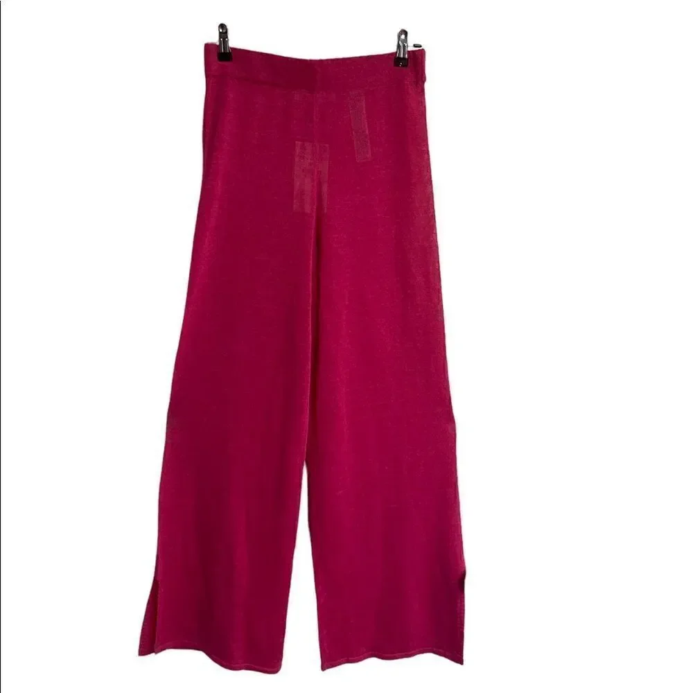 ZARA High Waist Hot Pink Linen See-Through Pants.Size M